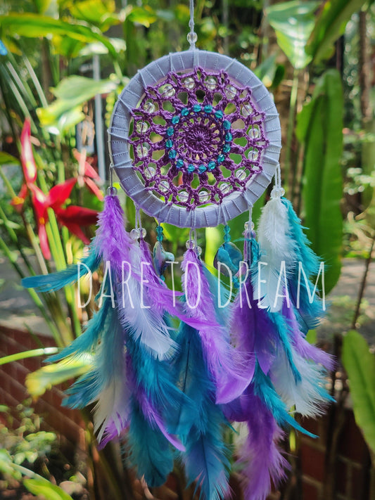 4" Mandala crochet car hanging dreamcatcher - Dare To Dream