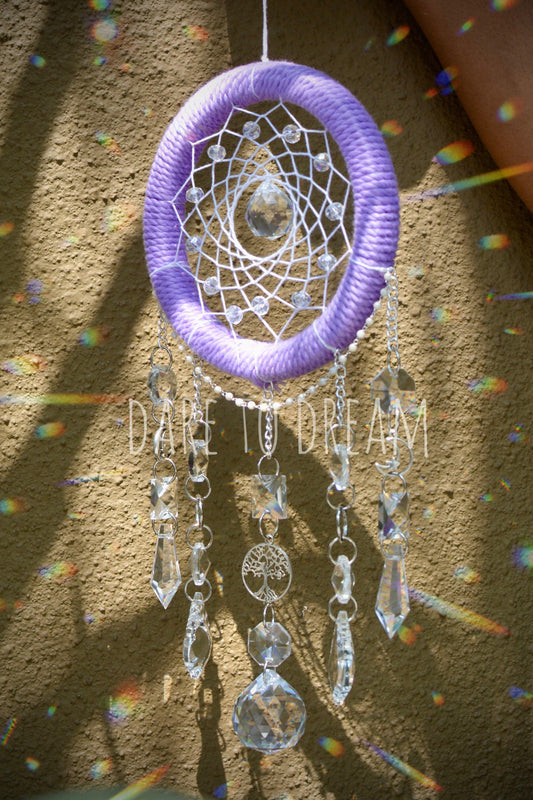 5" Lavender suncatcher (5 lines of crystals) - Dare To Dream