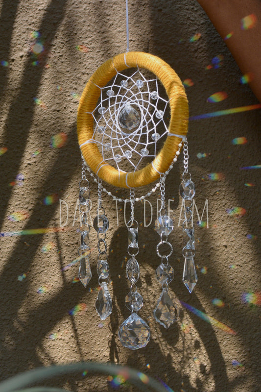 5" Mustard suncatcher (5 lines of crystals) - Dare To Dream