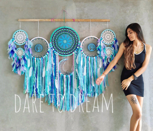 Shades of blue cluster dreamcatcher - Dare To Dream