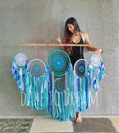 Shades of blue cluster dreamcatcher - Dare To Dream