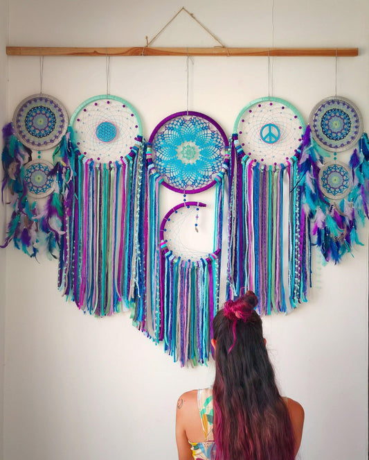 Shades of pruple and blue cluster dreamcatcher - Dare To Dream
