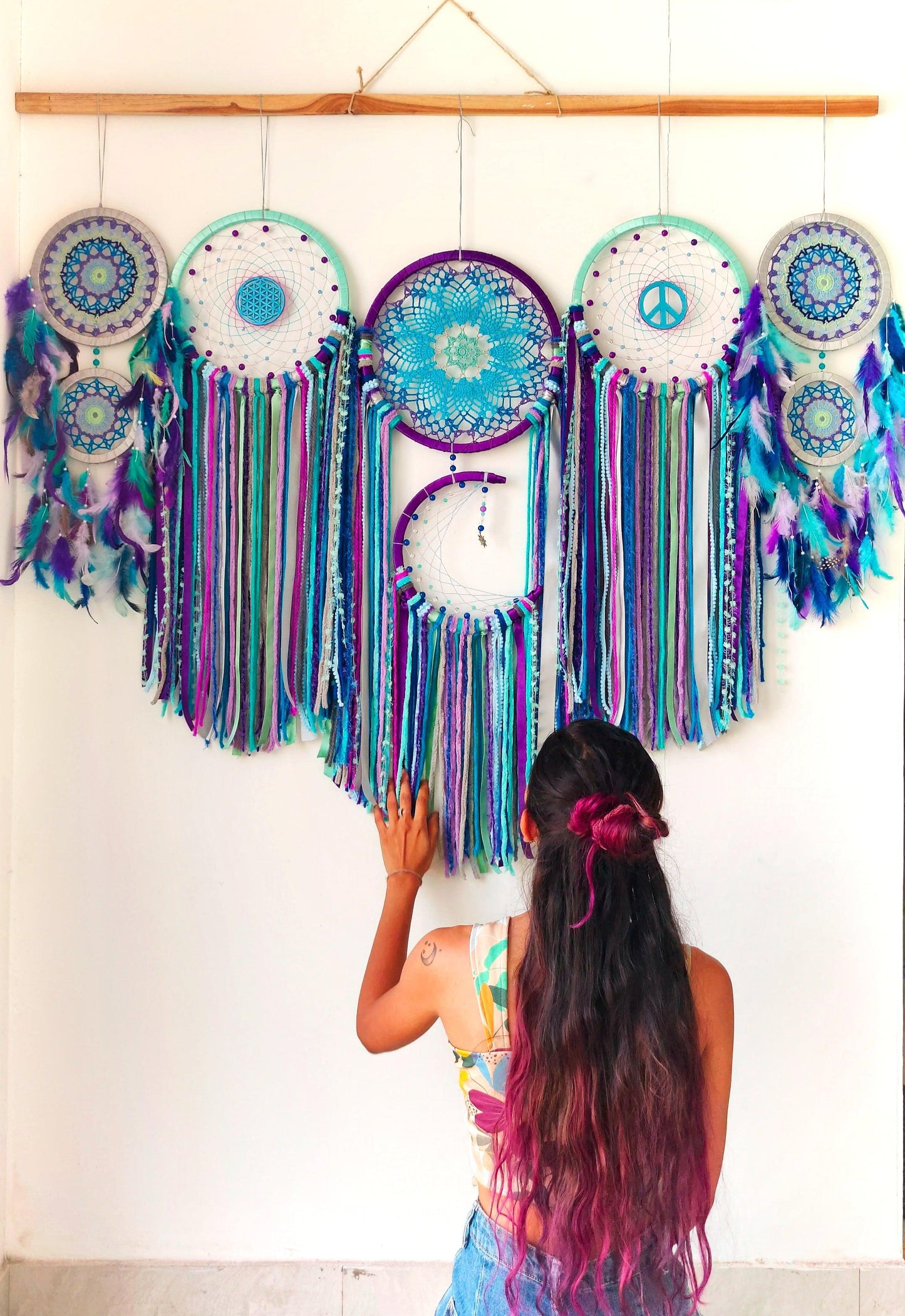Shades of pruple and blue cluster dreamcatcher - Dare To Dream