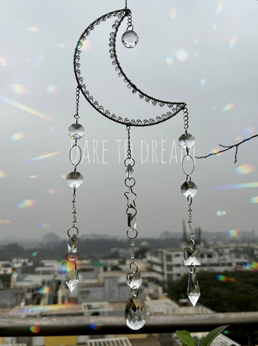 Silver Moon Crystal Suncatcher - Dare To Dream
