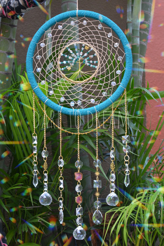 10" Teal Tree of life suncatcher