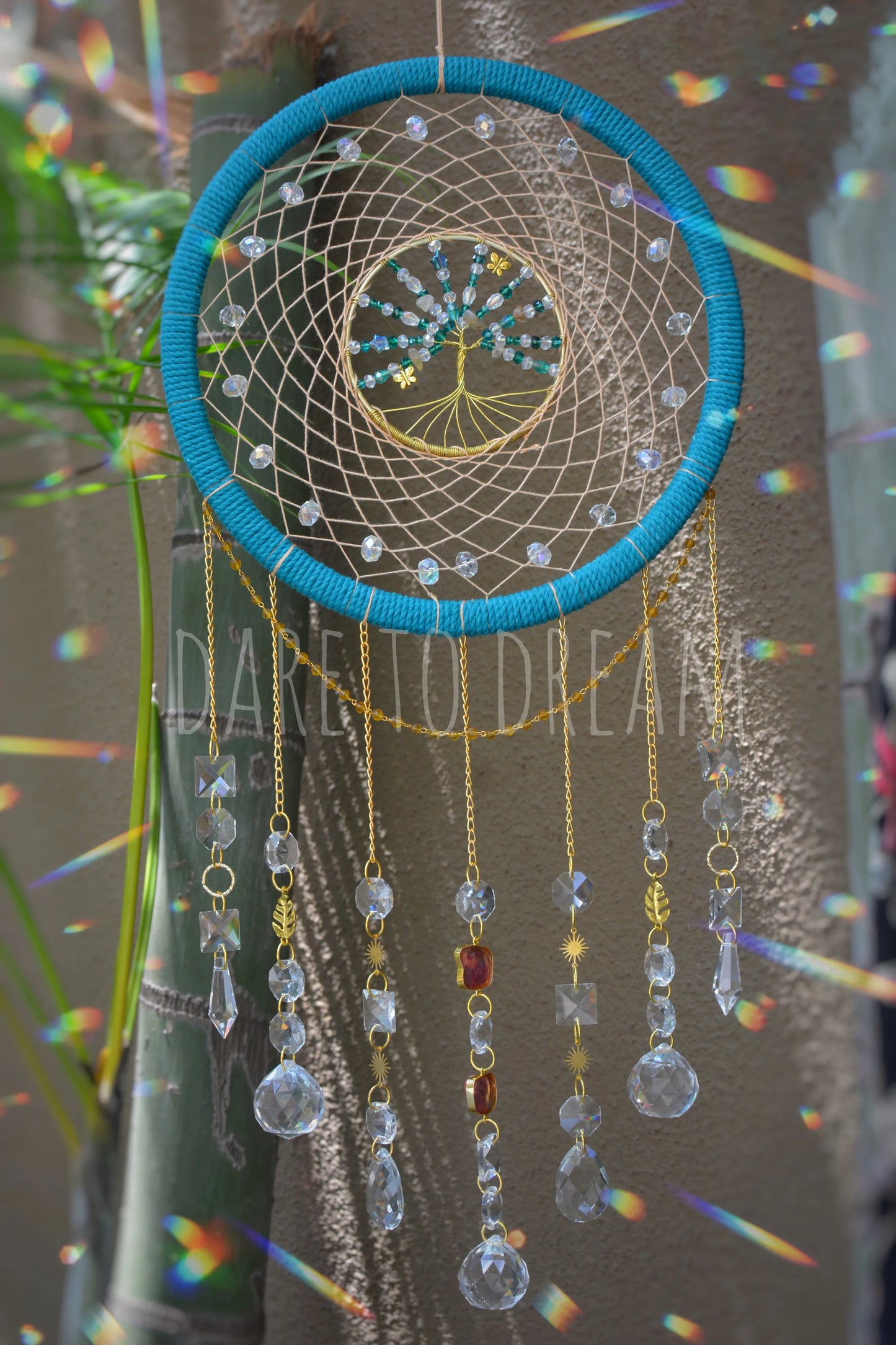 10" Teal Tree of life suncatcher - Dare To Dream