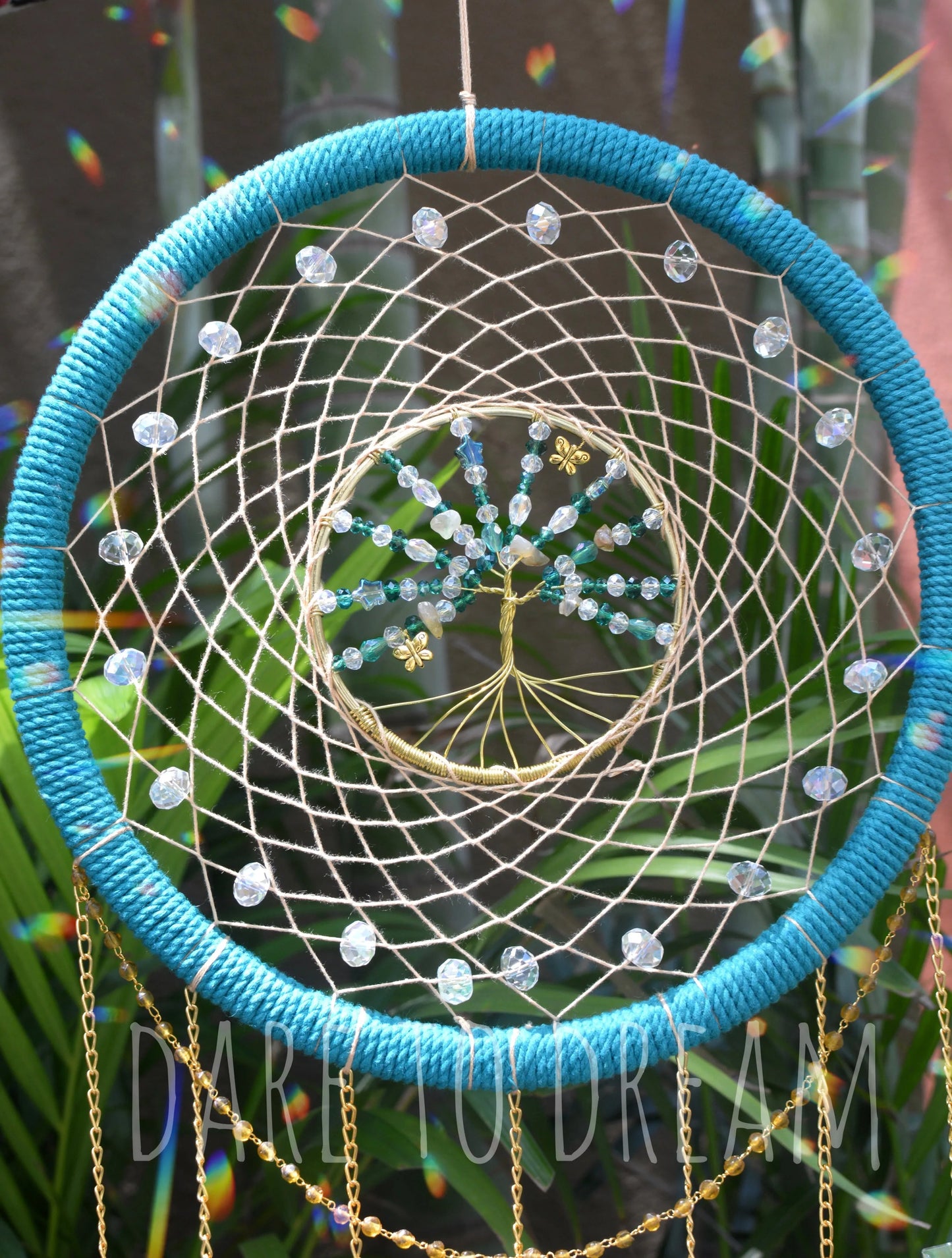 10" Teal Tree of life suncatcher - Dare To Dream