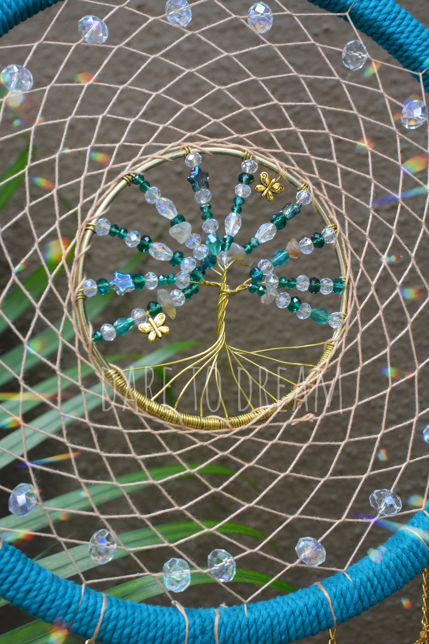 10" Teal Tree of life suncatcher - Dare To Dream