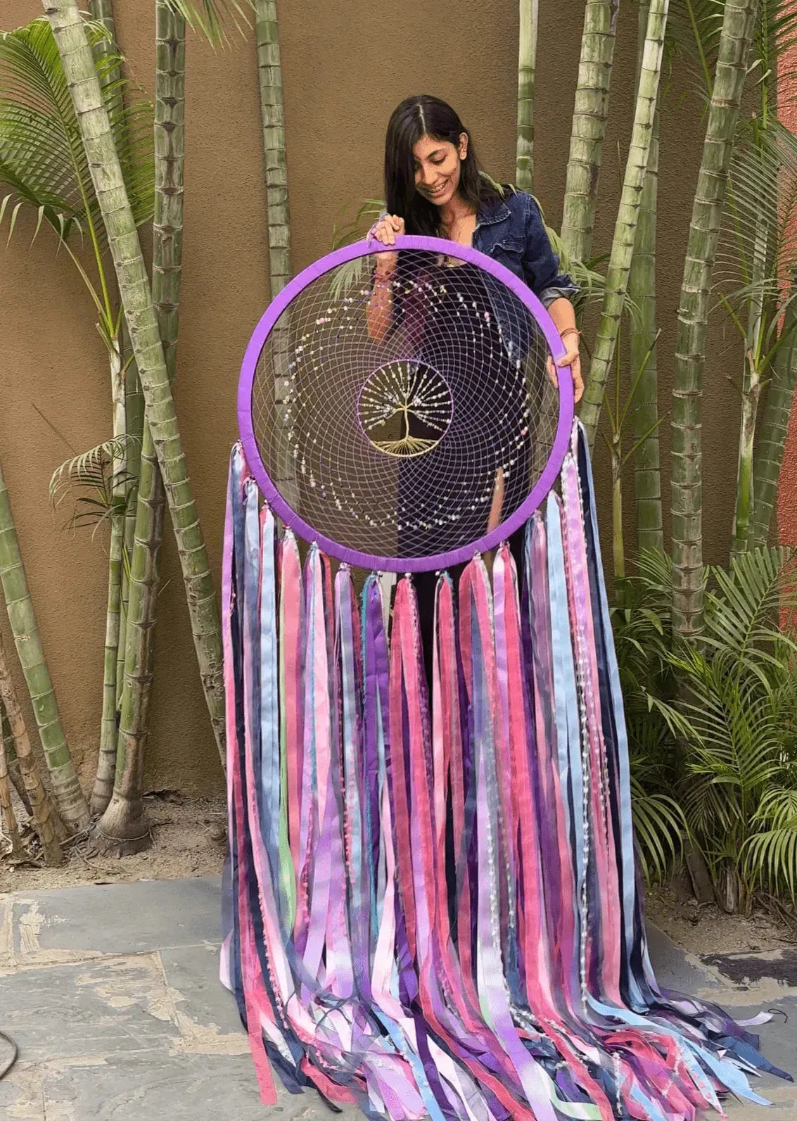 30” Huge Tree of Life Purple Dreamcatcher - Dare To Dream