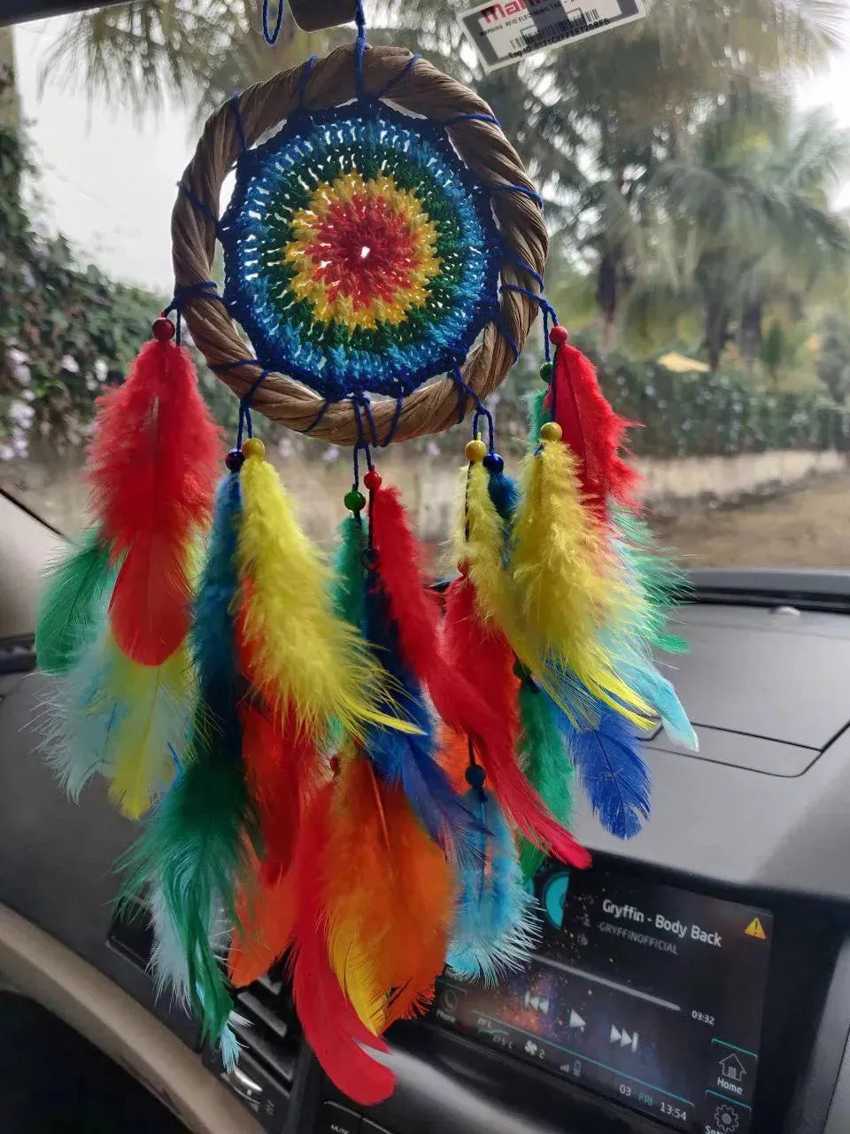 4" crochet car hanging dreamcatcher - Dare To Dream