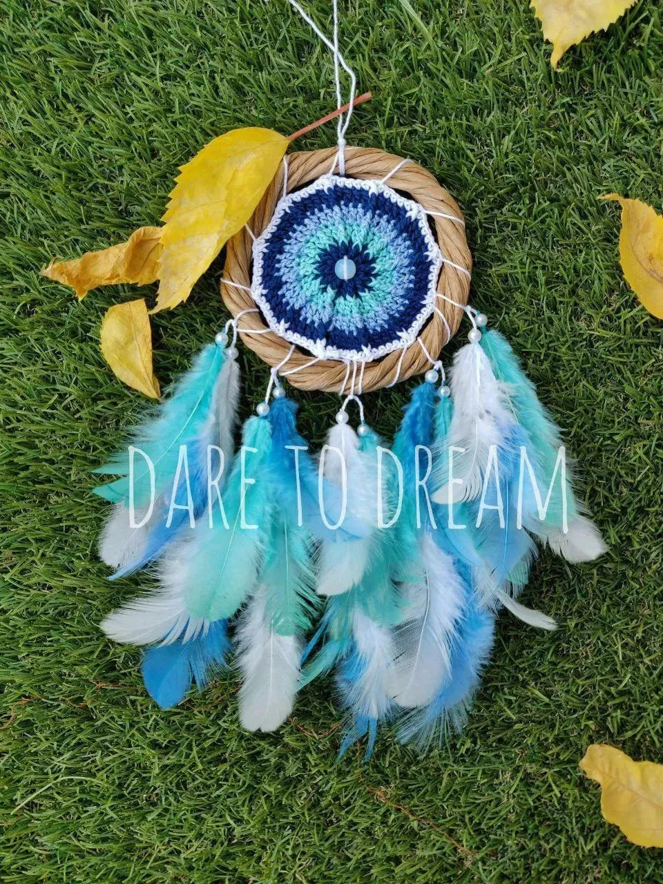 4" crochet car hanging dreamcatcher - Dare To Dream