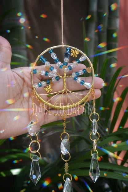 Tree of life Suncatcher - Teal Blue ( Mini Version )