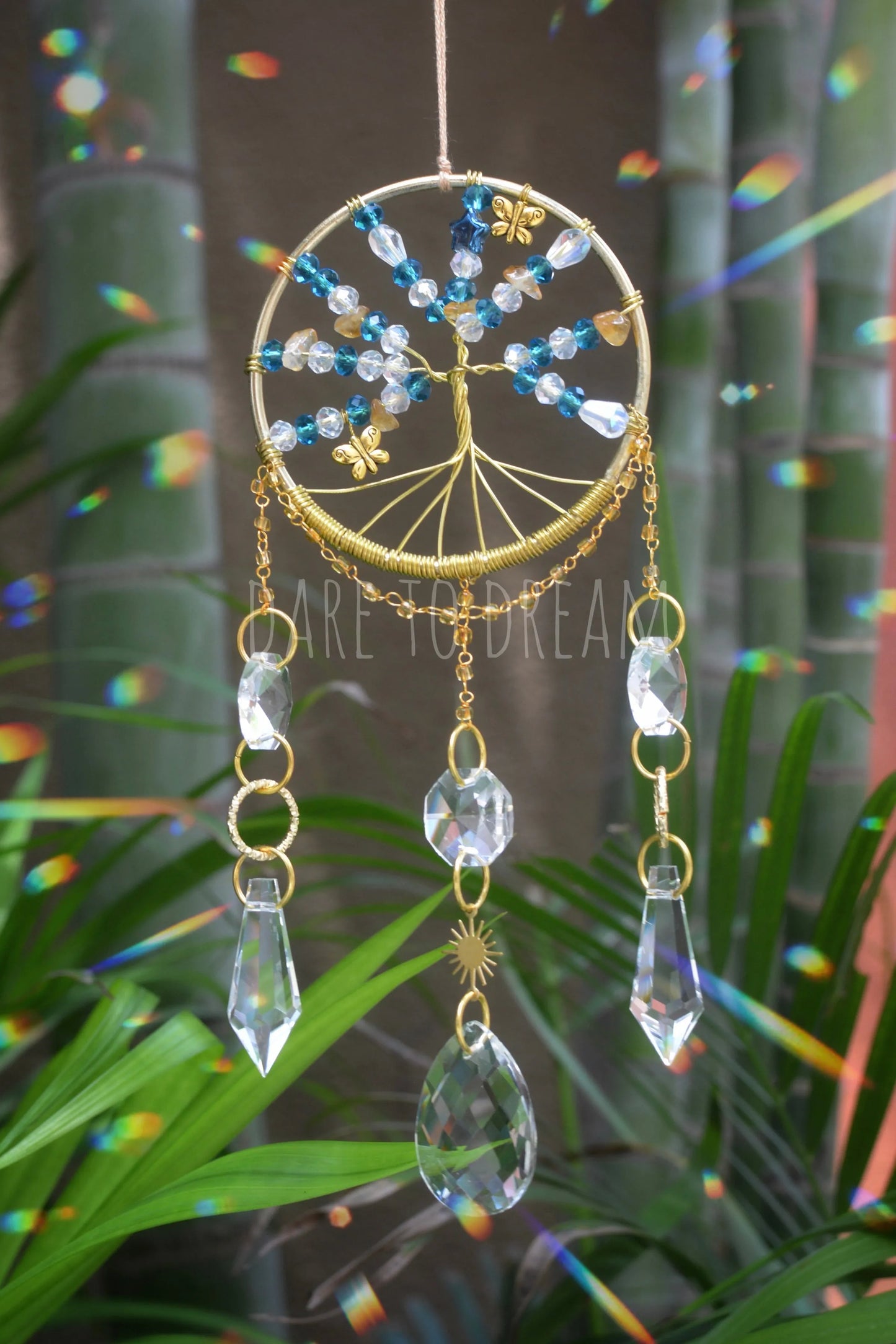 Tree of life Suncatcher - Teal Blue ( Mini Version )