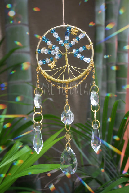 Tree of life Suncatcher - Teal Blue ( Mini Version )