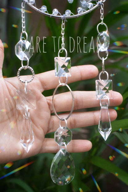 Silver Moon Crystal Suncatcher