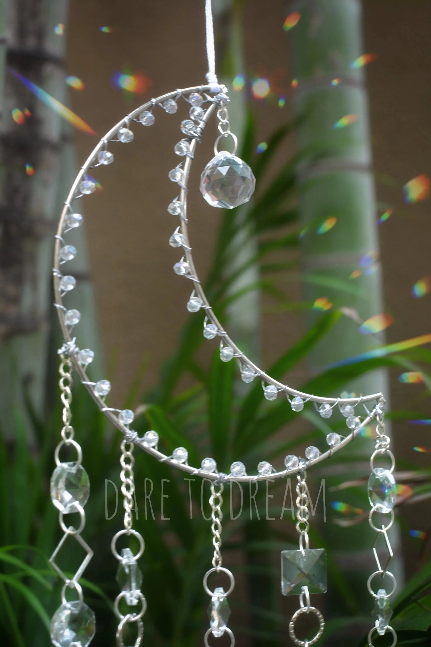 Silver Moon Crystal Suncatcher (Big)