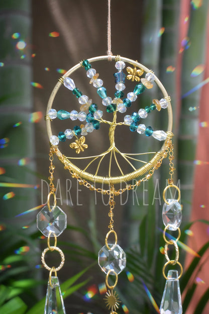 Tree of life Suncatcher - Teal ( Mini Version )