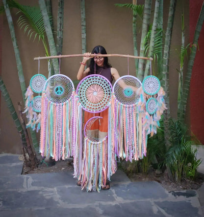 Boho Pastel huge cluster dreamcatcher - Dare To Dream