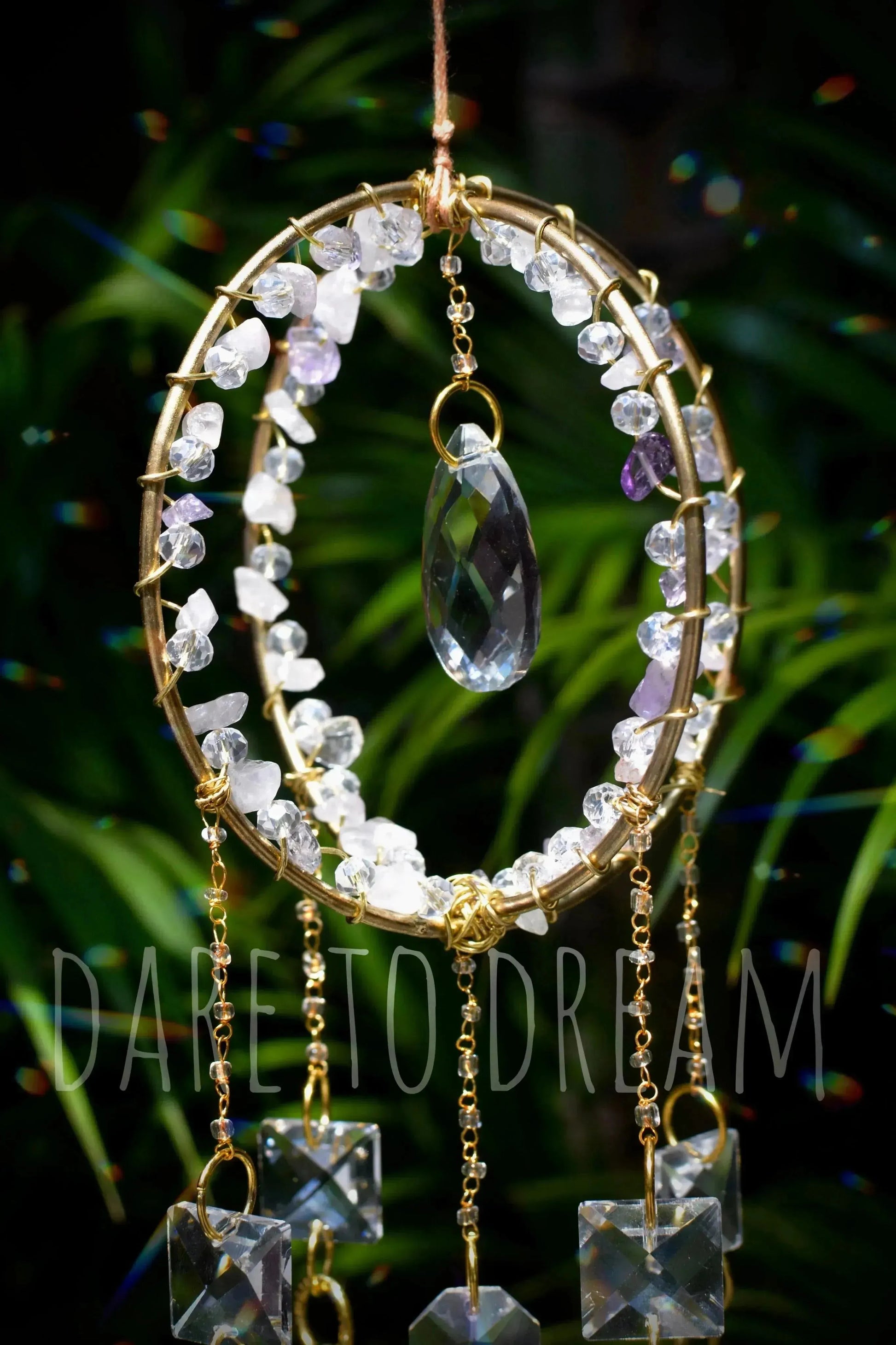 Crystal Golden Suncatcher - Dare To Dream