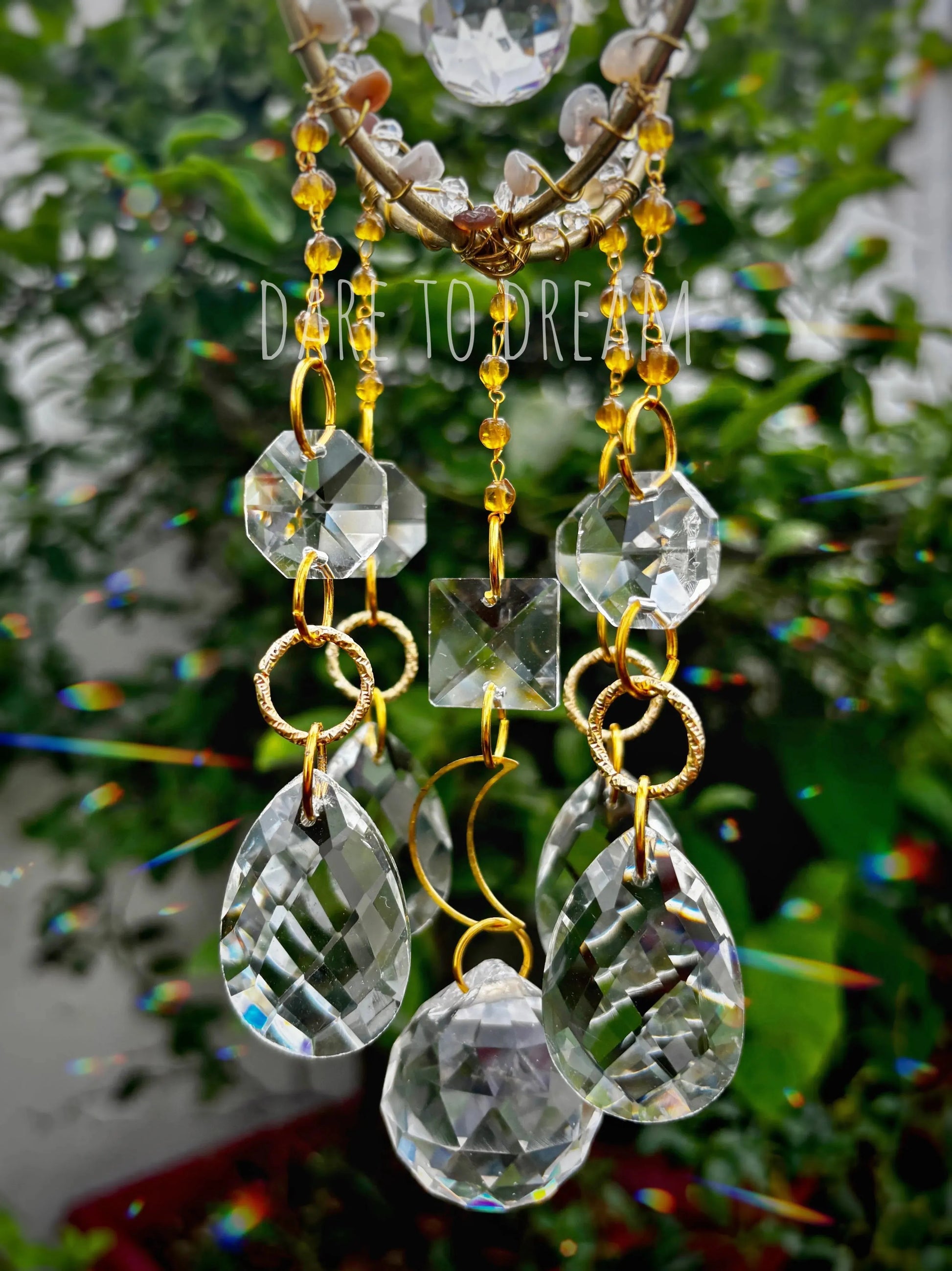 Crystal Golden Suncatcher ( Mini Version ) - Dare To Dream