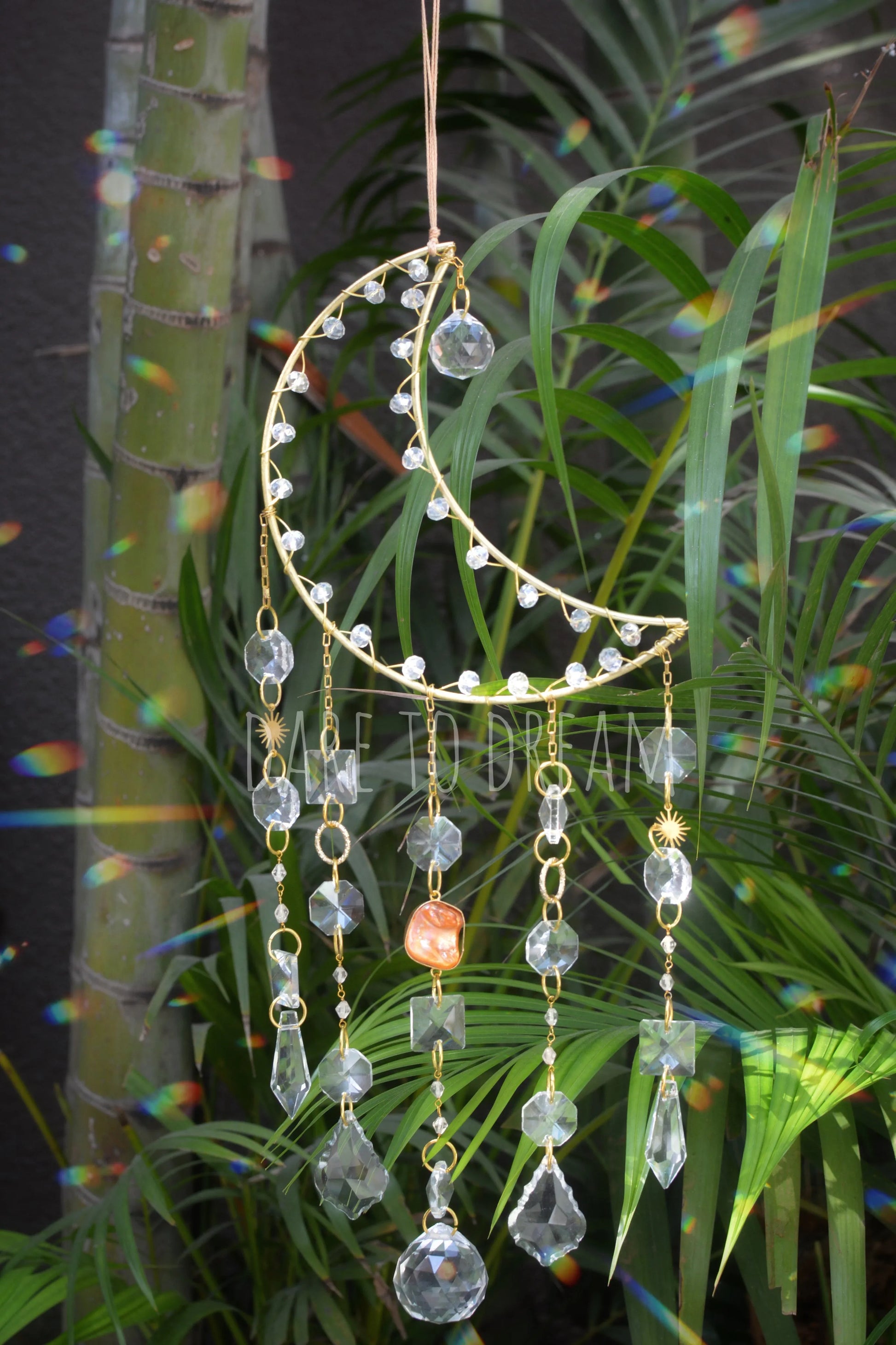 Golden Moon Crystal Suncatcher (Big) - Dare To Dream