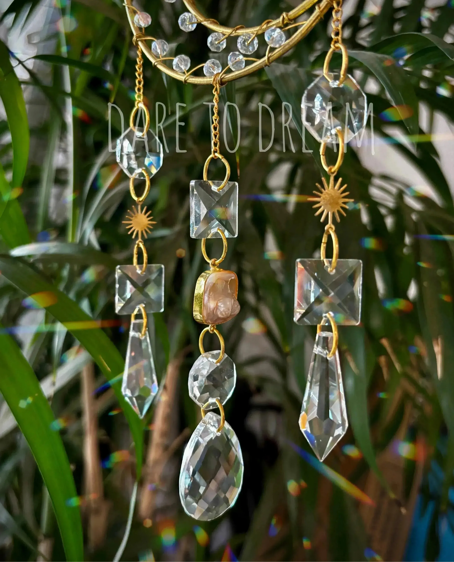 Golden Moon Crystal Suncatcher - Dare To Dream