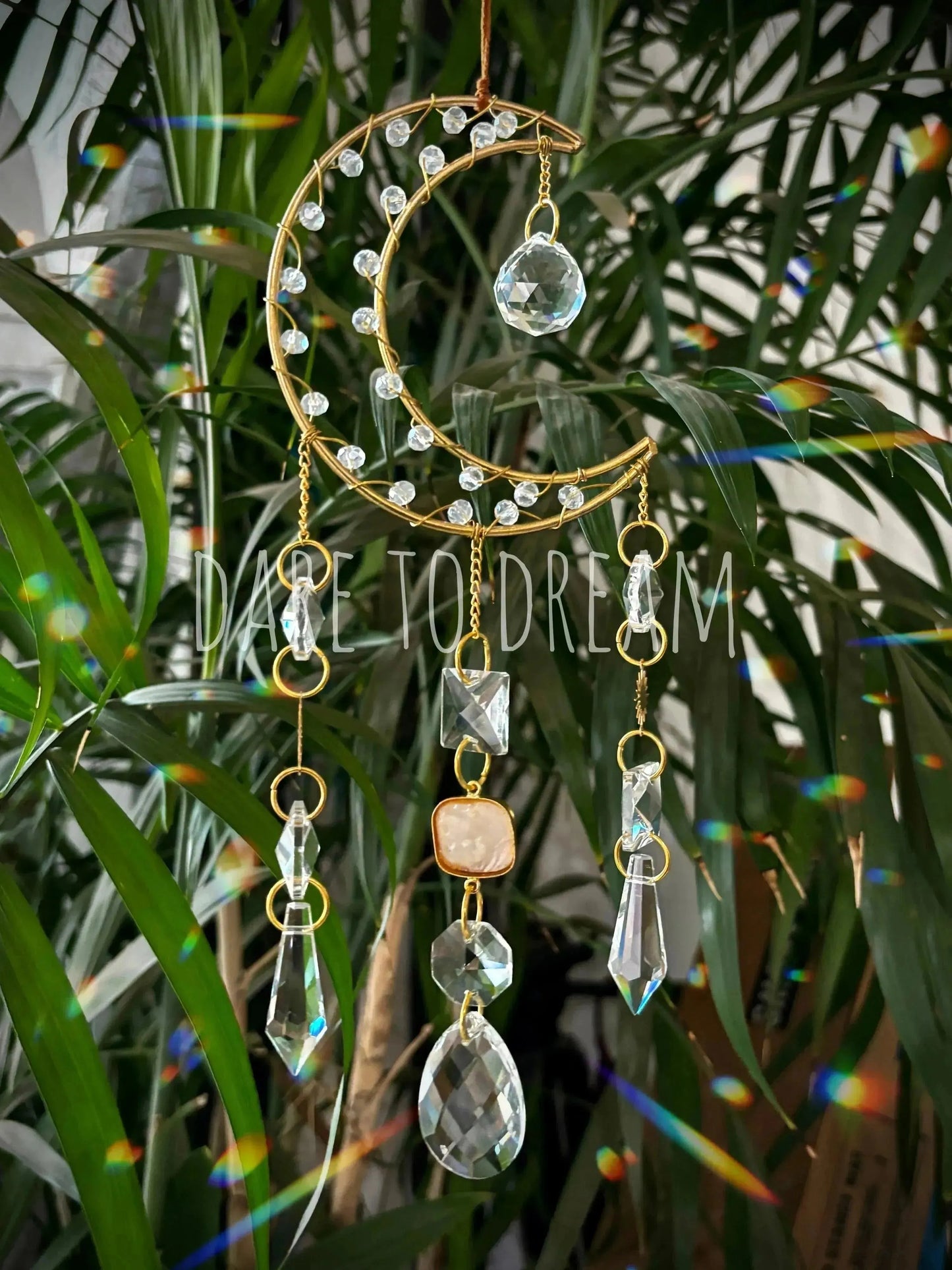 Golden Moon Crystal Suncatcher - Dare To Dream