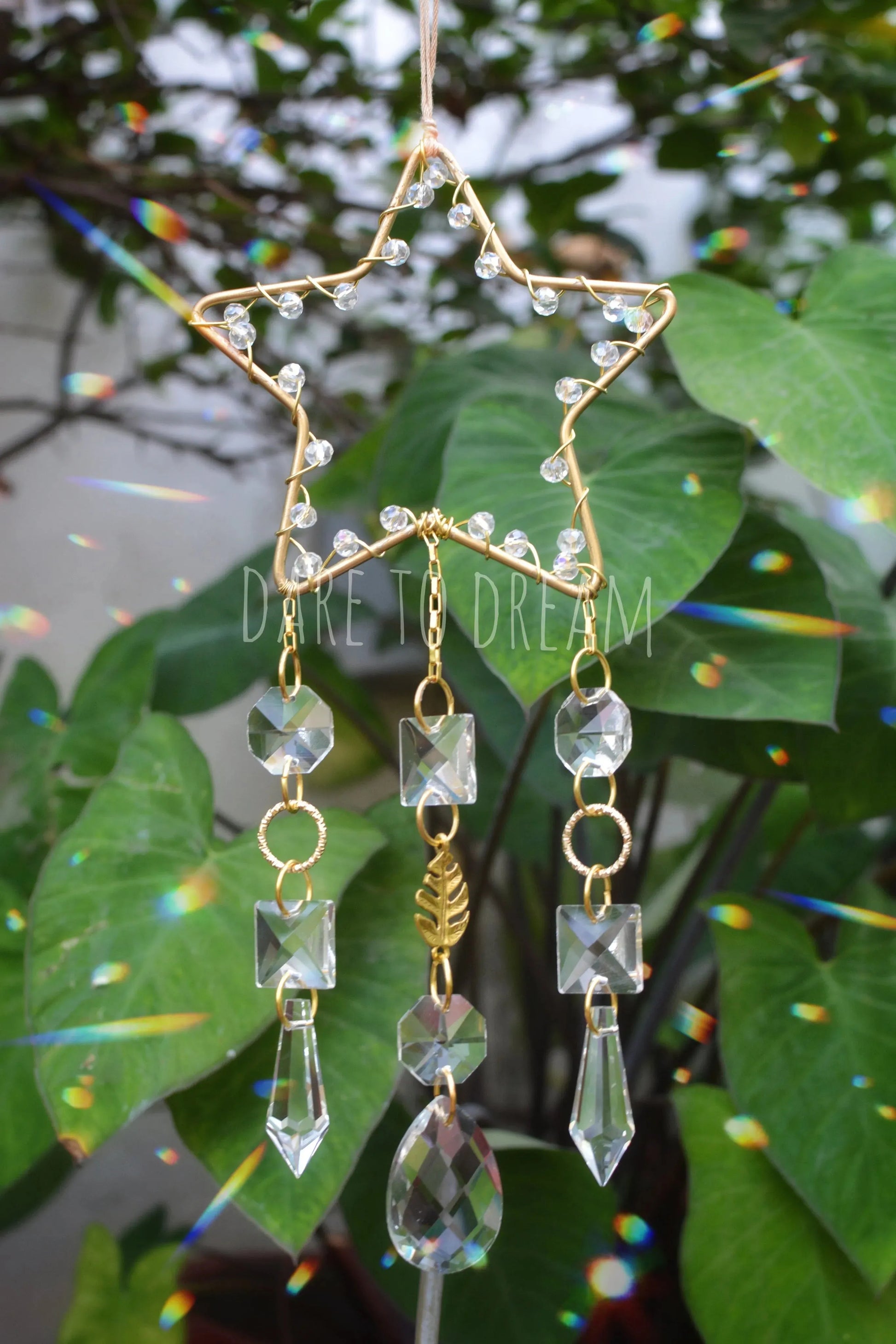 Golden Star Crystal Suncatcher - Dare To Dream