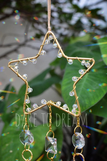 Golden Star Crystal Suncatcher - Dare To Dream