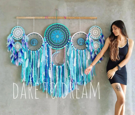Shades of blue cluster dreamcatcher - Dare To Dream