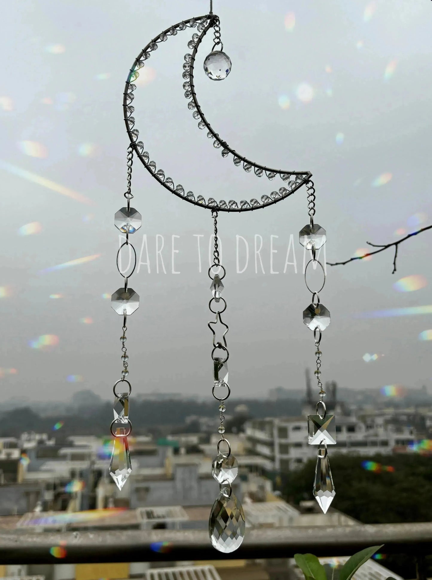 Silver Moon Crystal Suncatcher(Big) - Dare To Dream