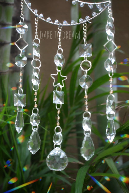 Silver Moon Crystal Suncatcher (Big) - Dare To Dream