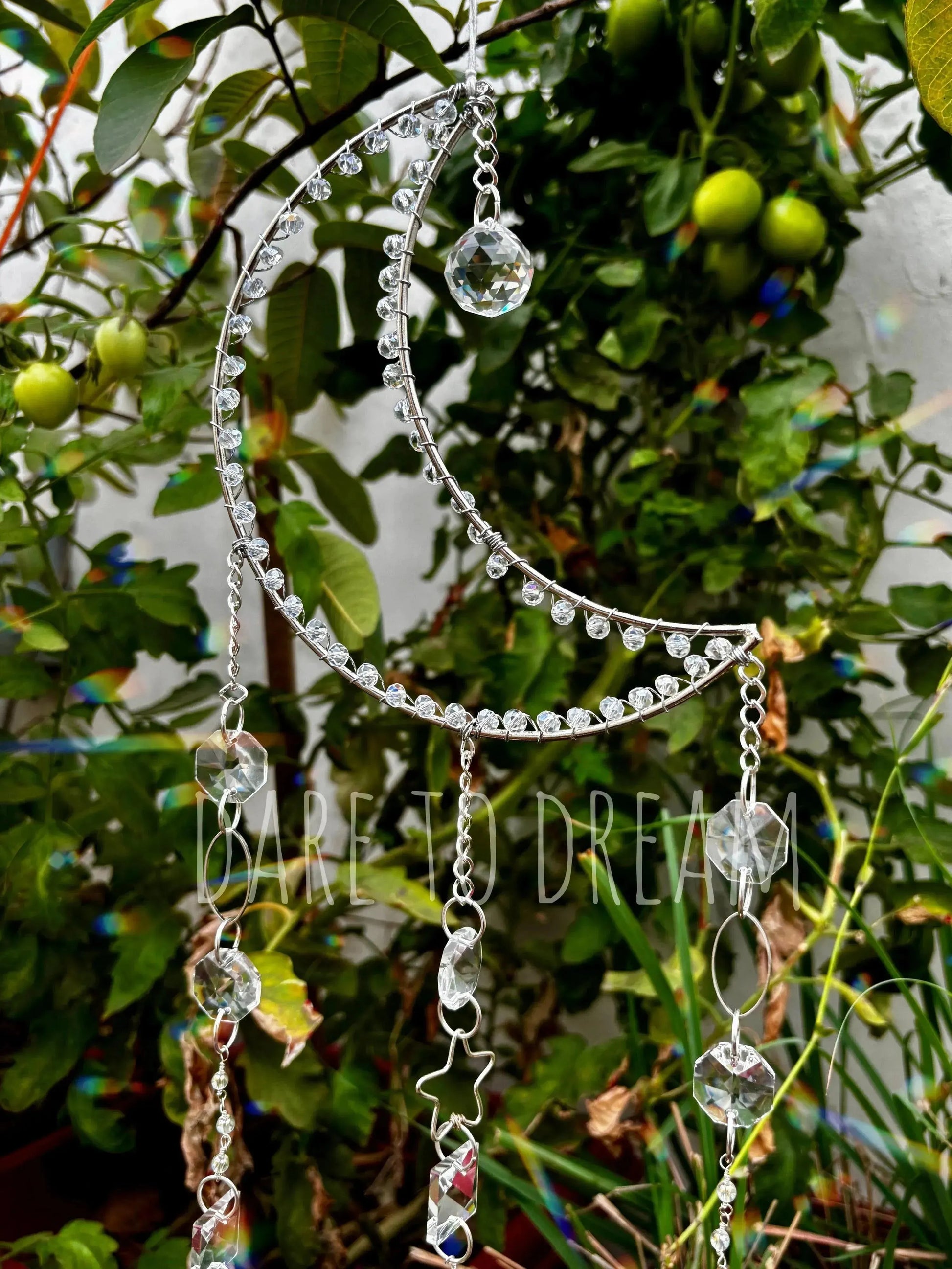 Silver Moon Crystal Suncatcher(Big) - Dare To Dream