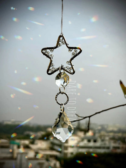 Silver Star crystal Car Hanging Suncatcher - Dare To Dream