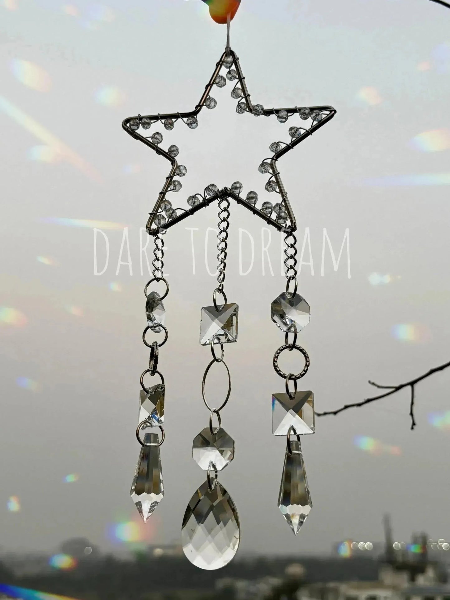 Silver Star Crystal Suncatcher - Dare To Dream