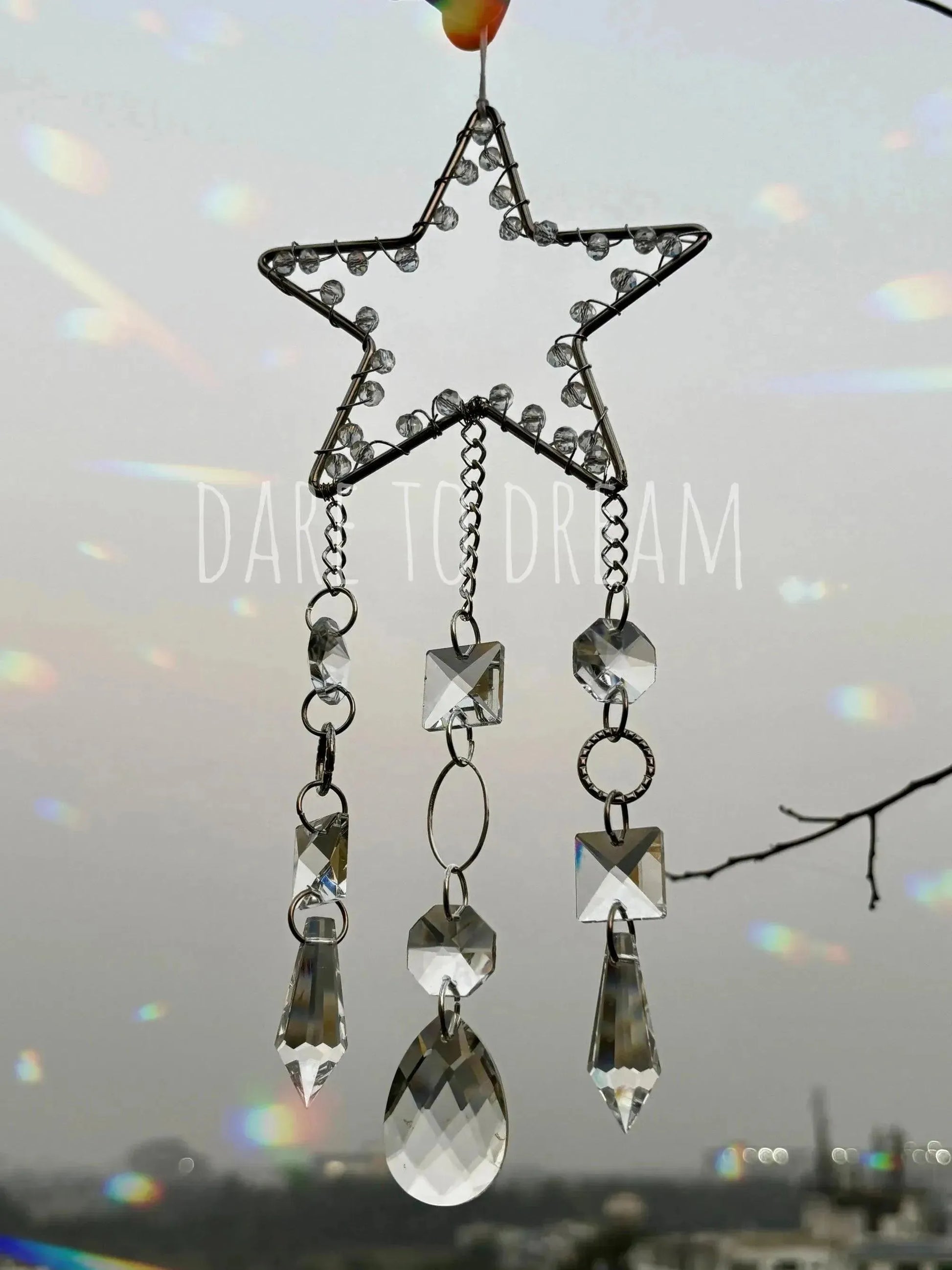 Silver Star Crystal Suncatcher - Dare To Dream