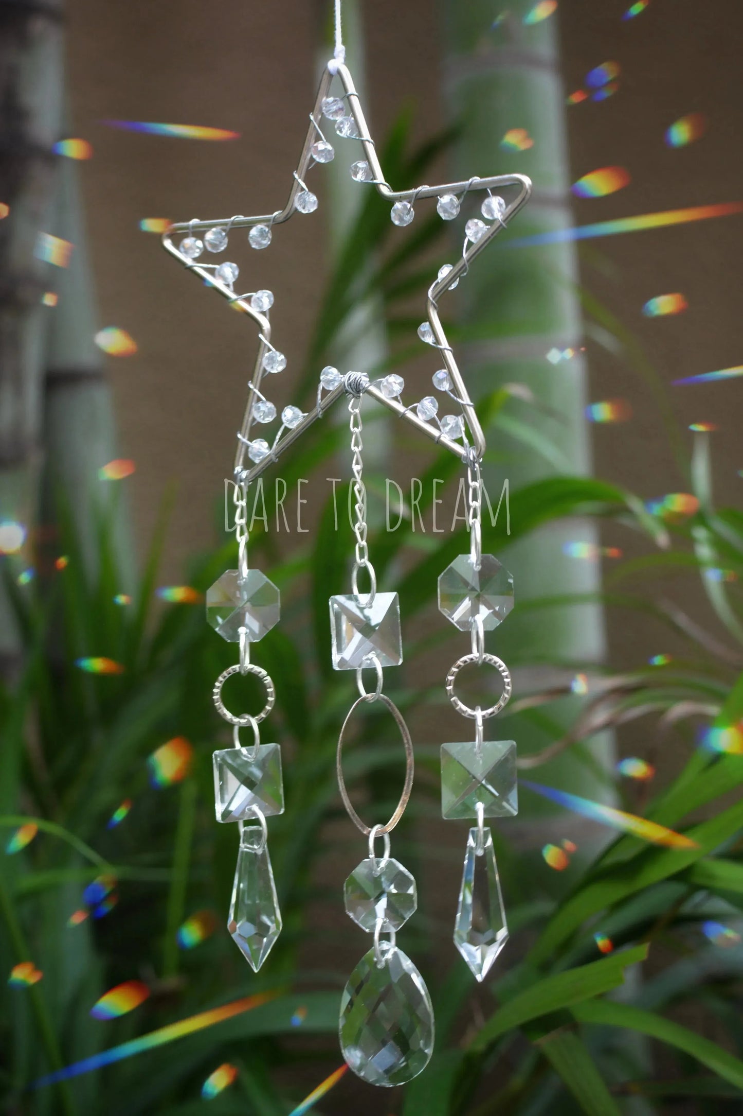 Silver Star Crystal Suncatcher - Dare To Dream