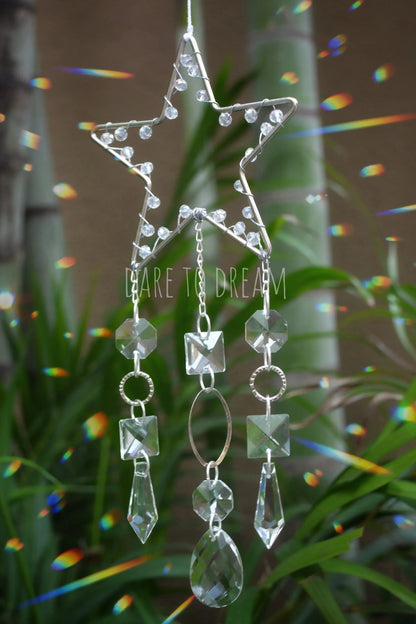 Silver Star Crystal Suncatcher - Dare To Dream