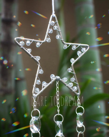 Silver Star Crystal Suncatcher - Dare To Dream