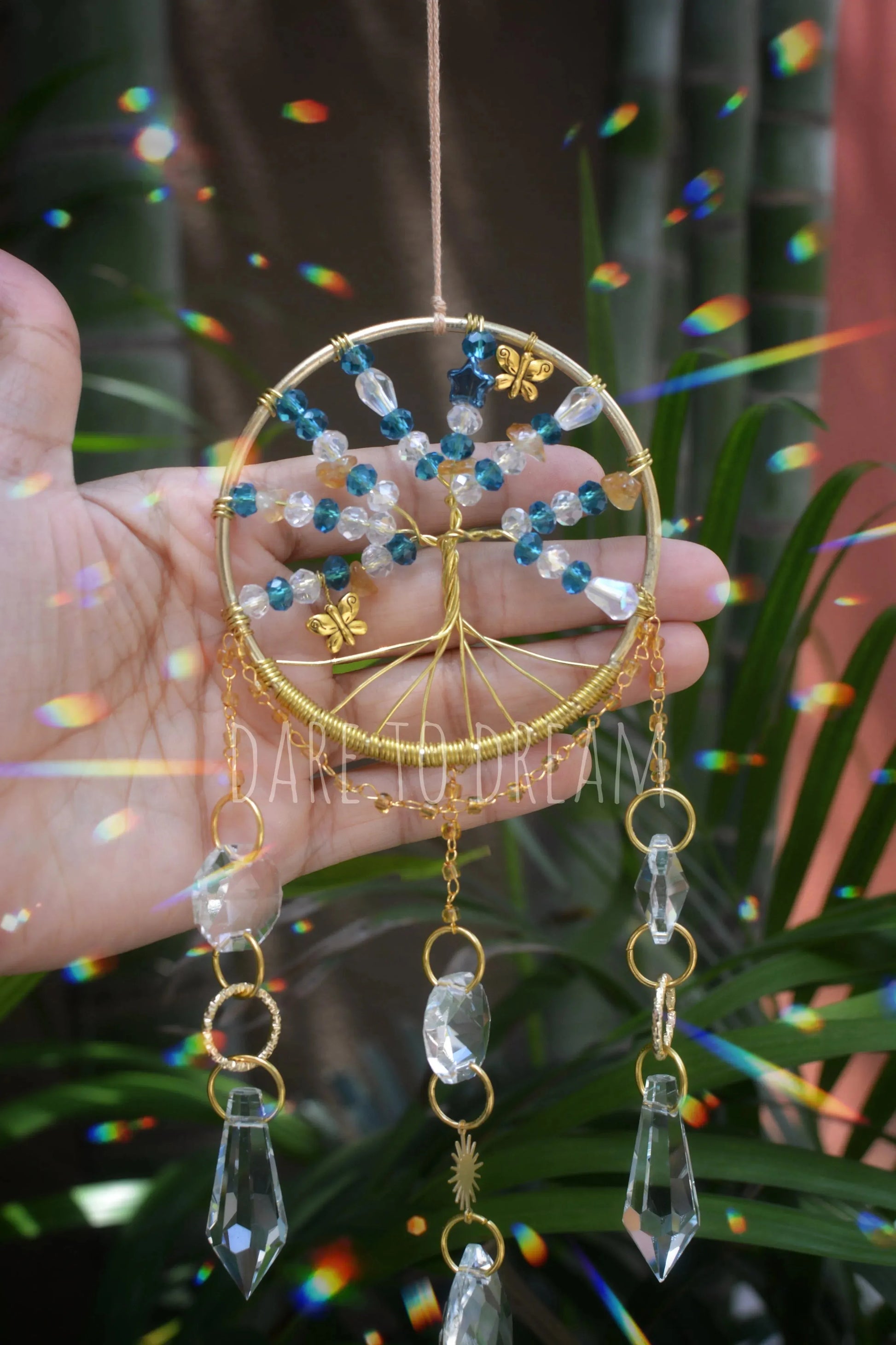 Tree of life Suncatcher - Teal Blue ( Mini Version ) - Dare To Dream