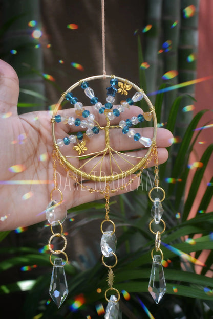 Tree of life Suncatcher - Teal Blue ( Mini Version ) - Dare To Dream